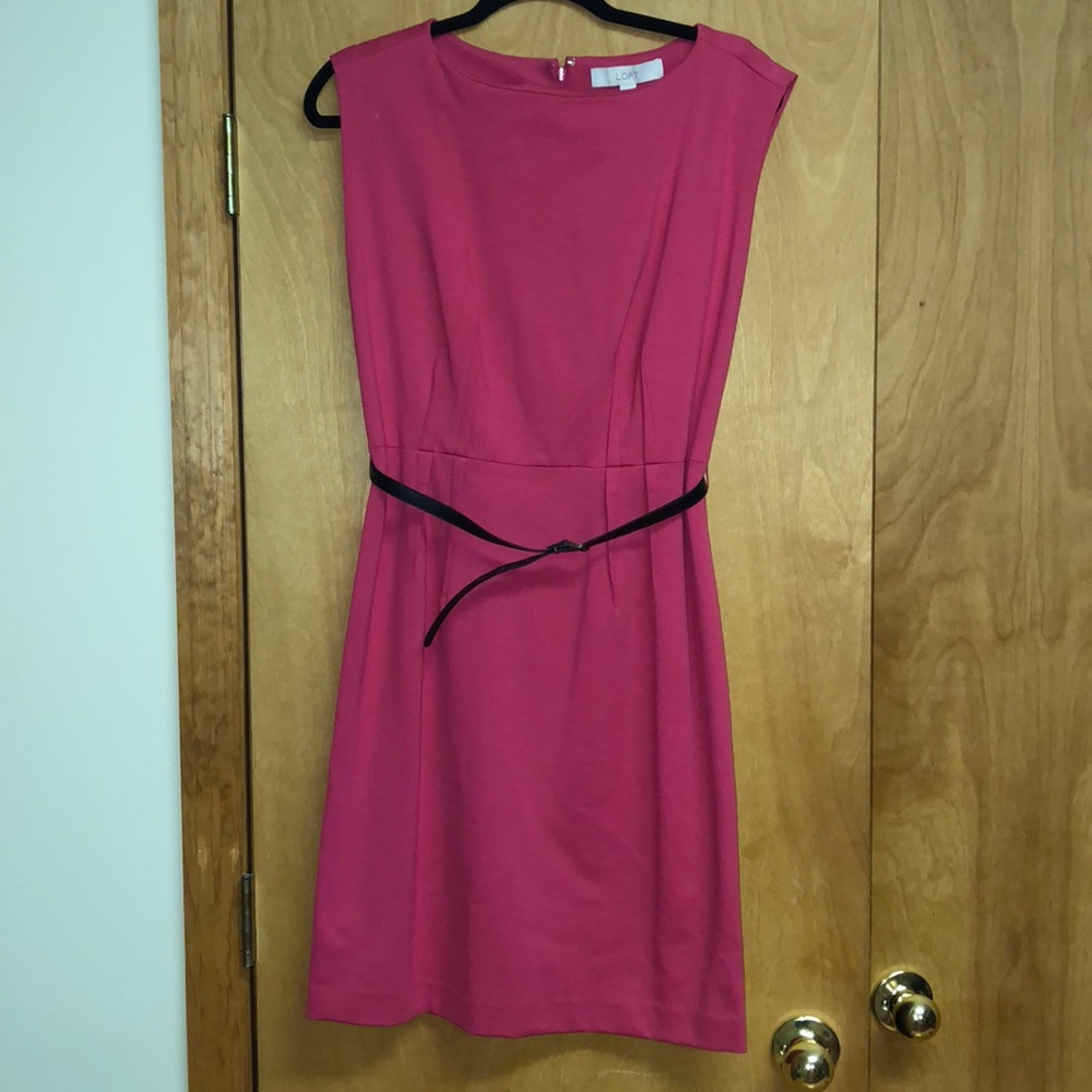 NWT Loft pink dress with belt
